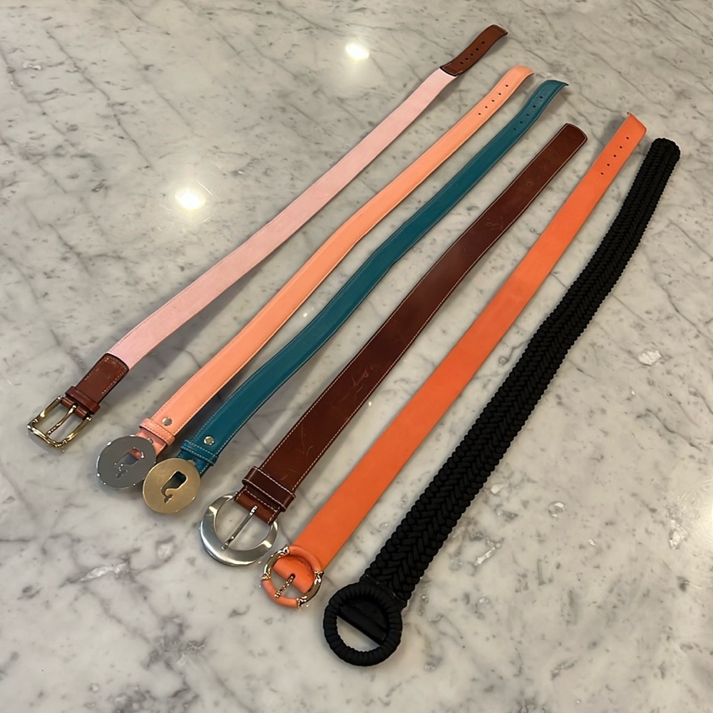 Lot of 6 Women’s Belts Vineyard Vines J Crew Brooks Brothers Leather Braided
